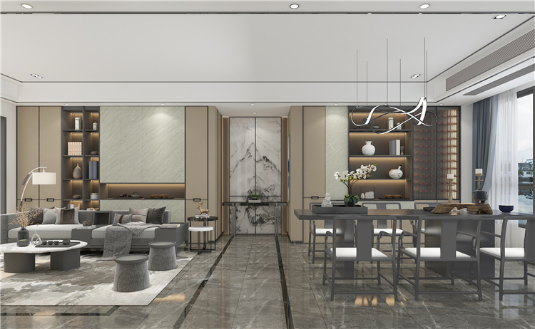 诗音格系列新(xīn)中式客餐厅设计效果图